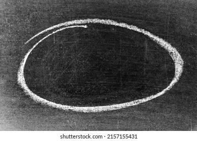 White chalk hand drawing as circle or round shape on blackboard or chalkboard background with copy space - Shutterstock ID 2157155431