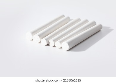 White Chalk Sticks Isolated On White Background