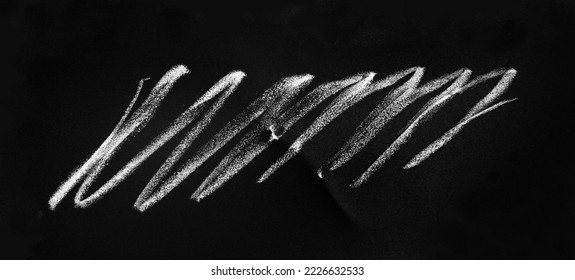 White Charcoal Strokes, Crayon Scribble on Black Board, Hand Drawn Chalk Hatching, Crayon Strokes Texture Background - Shutterstock ID 2226632533