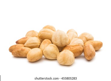 White Chickpeas, Nuts Isolated On White Background