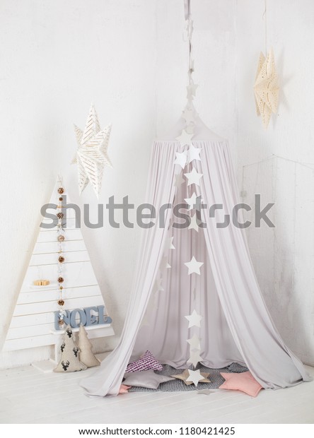 White Children Room Christmas Decorations Slylish Stock