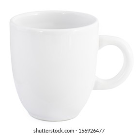 White China Coffe Mug Isolated On A White Background