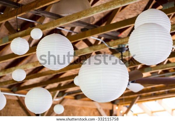 White Chinese Paper Lanterns Hung Barn Stock Photo Edit Now