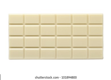 White Chocolate Bar, Isolated On White