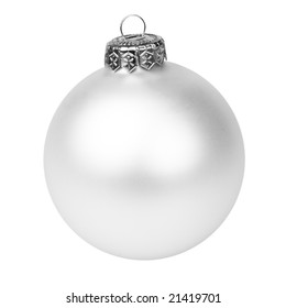 White Christmas Bauble On White Background