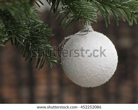 White christmas ornament shallow dof