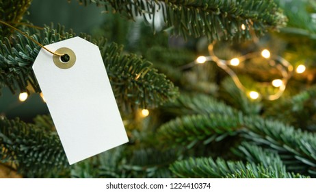 White Christmas Sale Paper Tag. Discount Text Board For Christmas Holiday Shopping Promotion