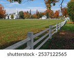 White church in Craftsbury Common, Vermont, USA