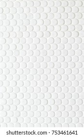 White Circle Seamless Texture Of Mosaic Tiles.