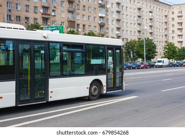 White City Bus Goes Along Street