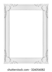 White Classical Vintage Frame On White Background