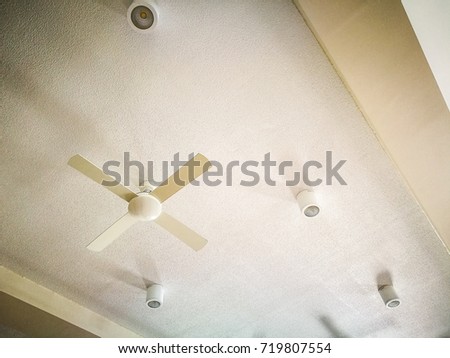 White Clean Ceiling White Electric Fan Stock Photo Edit Now