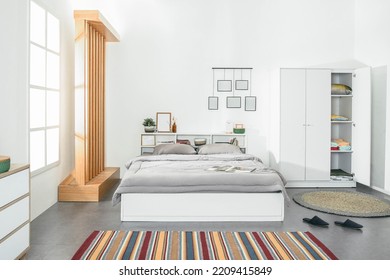 White And Clean Modern Bedroom Interior