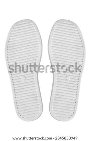 White clean rubber shoe soles isolated on white background
