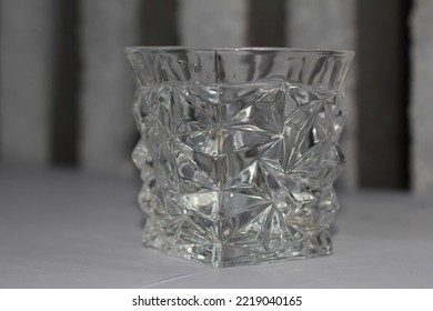 White Clear Cristal Glass On White Table