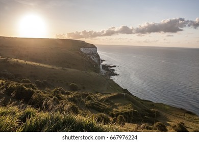  The White Cliffs Of Dover In England At Sunrise