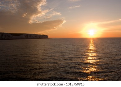 White Cliffs Of Dover Sunrise From A Cross Channel Ferry