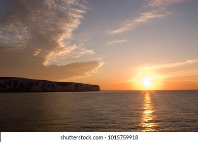 White Cliffs Of Dover Sunrise From A Cross Channel Ferry