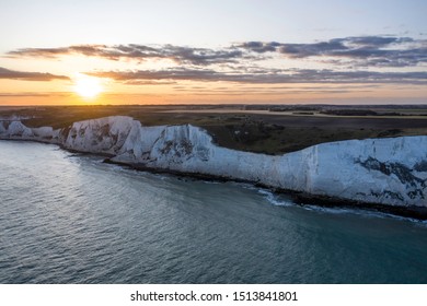 The White Cliffs Of Dover At Sunset In The UK