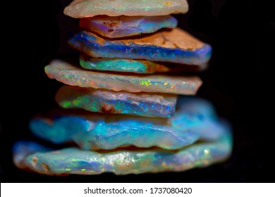 White cliffs raw seam opal stack. - Shutterstock ID 1737080420
