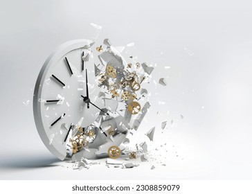 white clock broken on floor