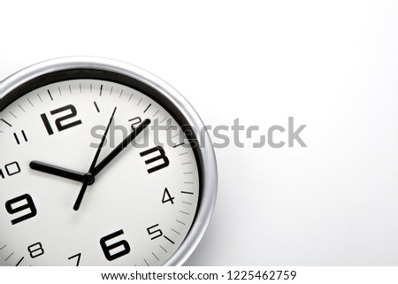 white clock face with black digits on a white background