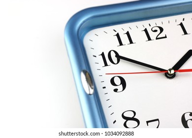 White Clock Face. Time concept. Macro image photo