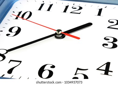 White Clock Face. Time concept. Macro image photo