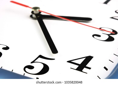 White Clock Face. Time concept. Macro image photo