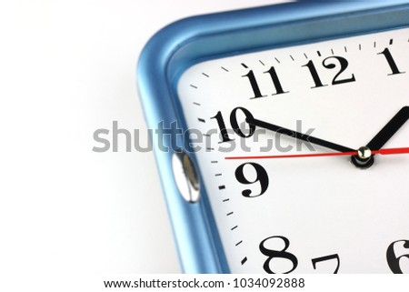 White Clock Face. Time concept. Macro image photo