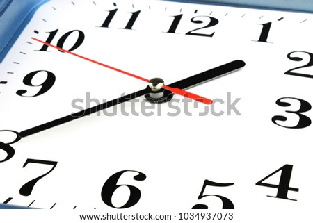 White Clock Face. Time concept. Macro image photo