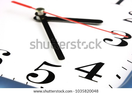 White Clock Face. Time concept. Macro image photo