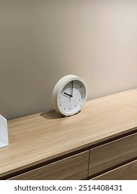 White Clock at the top of table