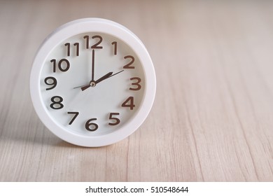 White Clock Vintage Clock 2 Oclock 2AM 2PM