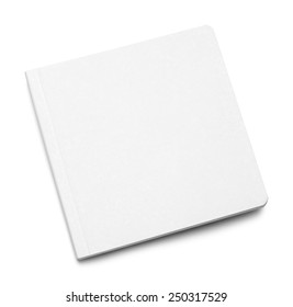 White Closed Board Book With Copy Space Isolated On White Background.