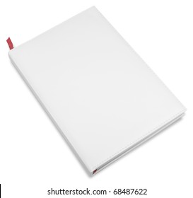 White Closed Business Book Isolated Over White Background