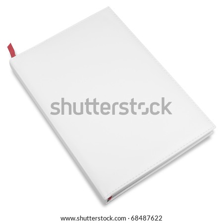 white closed business book isolated over white background