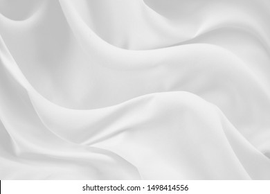 White Cloth Backgrond Abstract With Soft Waves