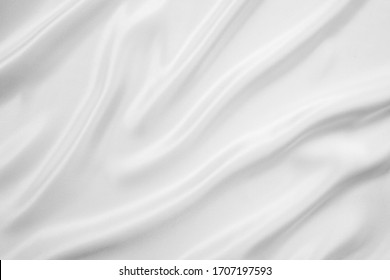 White cloth background abstract with soft waves. - Shutterstock ID 1707197593
