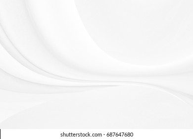 White cloth background abstract with soft waves. - Shutterstock ID 687647680