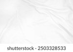 White cloth texture background. Close up abstract fabric for wallpaper or graphic design. Smooth silk that looks simple and elegant in vintage style. The surface has a beautiful wavy pattern.