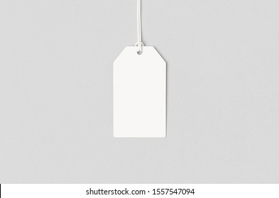 White Clothing Or Gift Tag Mockup.