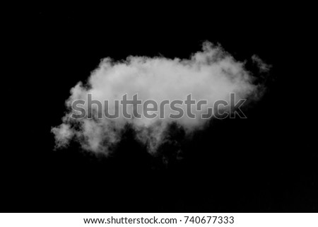 White cloud with  black background.