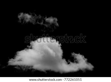 White cloud with  black background.