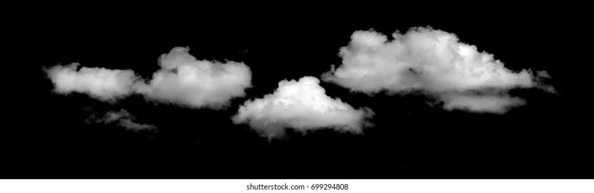 White Cloud Isolated Black Background Sky