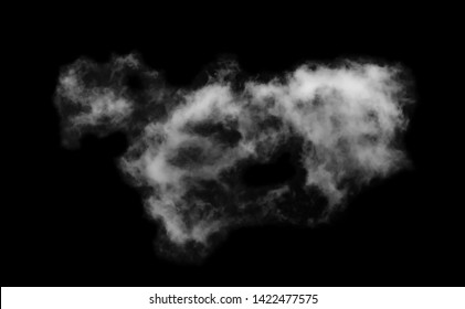 White Cloud Isolated On Black Background,Textured Smoke,brush Effect
