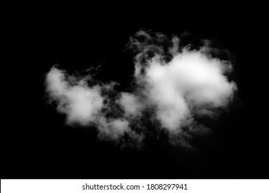 White Cloud Isolated On Black Background