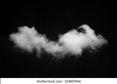 White Cloud Isolated On Black Background