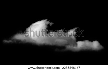 White Cloud Isolated on Black Background. Good for Atmosphere Creation and Composition