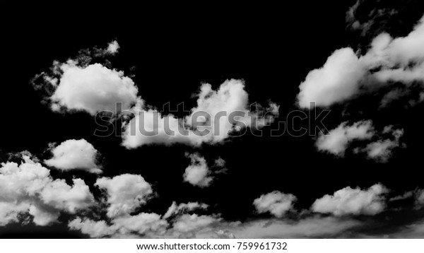白雲隔離黑色背景 黑色和白色雲景圖像庫存照片 立刻編輯